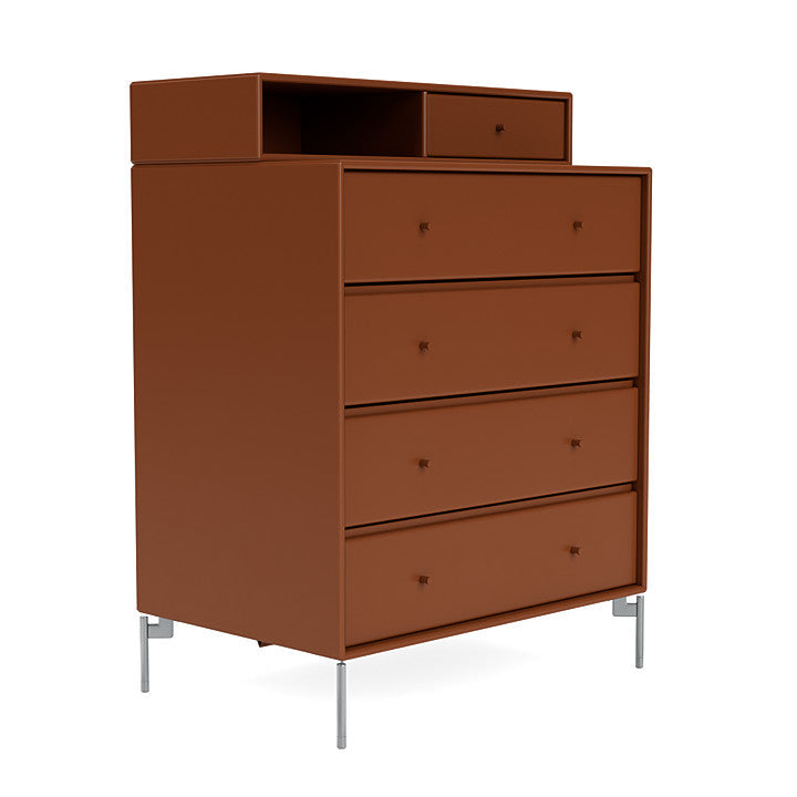 [product_category]-Montana Keep Chest Of Drawers With Legs, Hazelnut/Matt Chrome-Montana Furniture-5714322261555-0000KEEP-146-01-MON-3