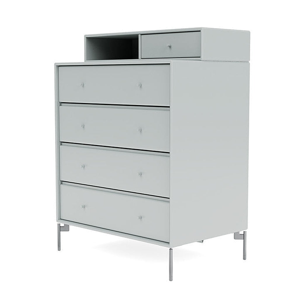 [product_category]-Montana Keep Chest Of Drawers With Legs, Oyster/Matt Chrome-Montana Furniture-5714322262279-0000KEEP-156-01-MON-1