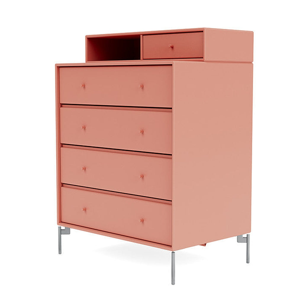 [product_category]-Montana Keep Chest Of Drawers With Legs, Rhubarb/Matt Chrome-Montana Furniture-5714322261951-0000KEEP-151-01-MON-1