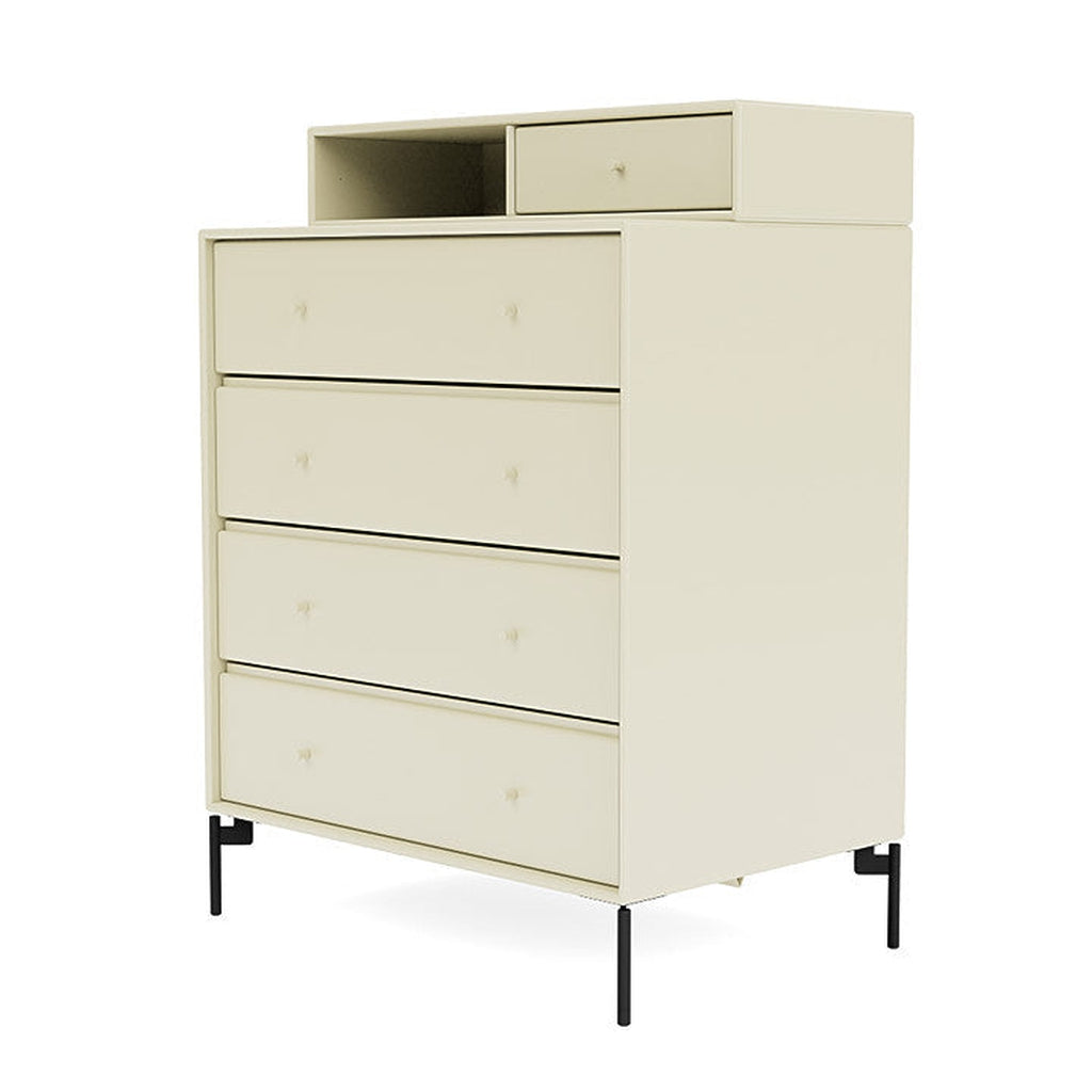 [product_category]-Montana Keep Chest Of Drawers With Legs, Vanilla/Black-Montana Furniture-5714322261890-0000KEEP-150-03-MON-1