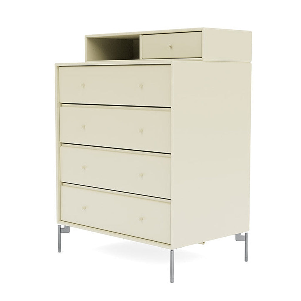 [product_category]-Montana Keep Chest Of Drawers With Legs, Vanilla/Matt Chrome-Montana Furniture-5714322261876-0000KEEP-150-01-MON-1