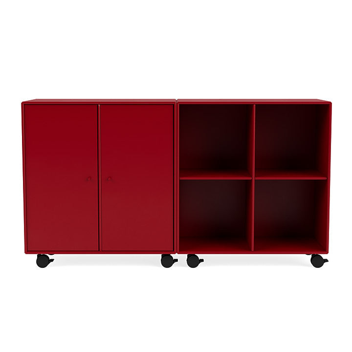 [product_category]-Montana Pair Classic Sideboard With Castors, Beetroot Red-Montana Furniture-5714322267434-0000PAIR-165-05-MON-2