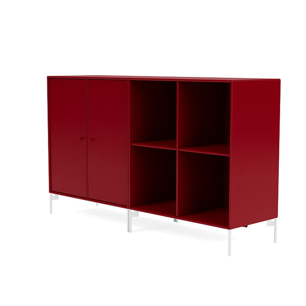 [product_category]-Montana Pair Classic Sideboard With Legs, Beetroot/Snow White-Montana Furniture-5714322267403-0000PAIR-165-02-MON-1