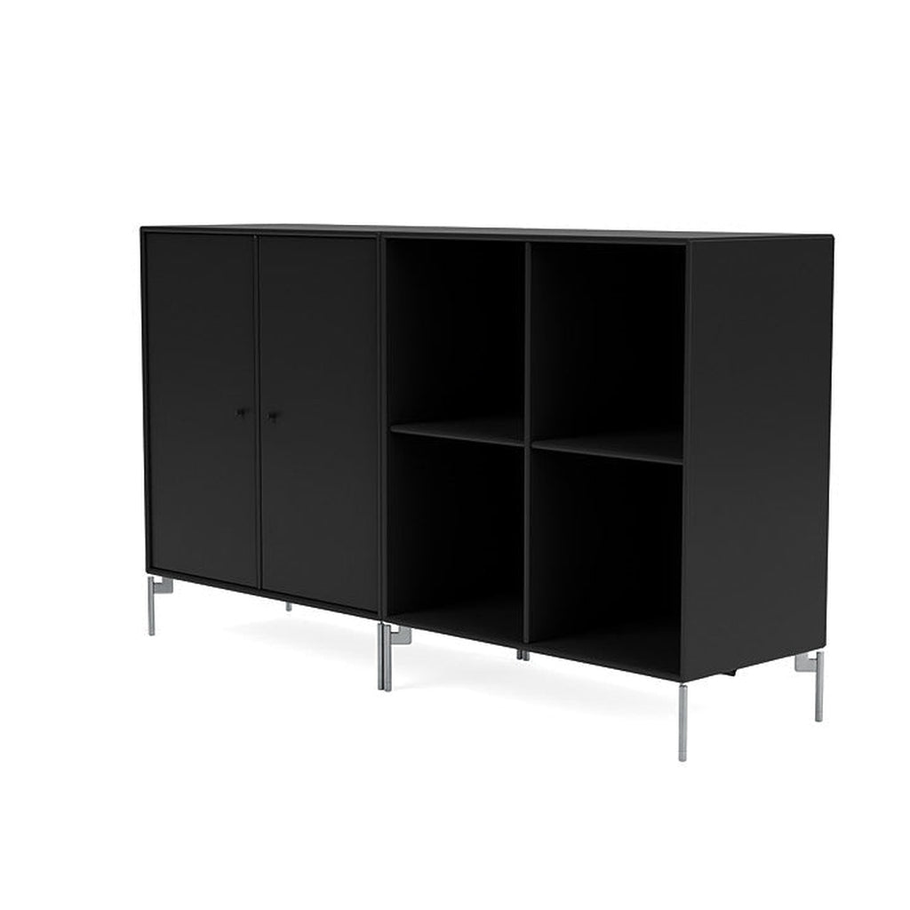 [product_category]-Montana Pair Classic Sideboard With Legs, Black/Matt Chrome-Montana Furniture-5714322264754-0000PAIR-05-01-MON-1