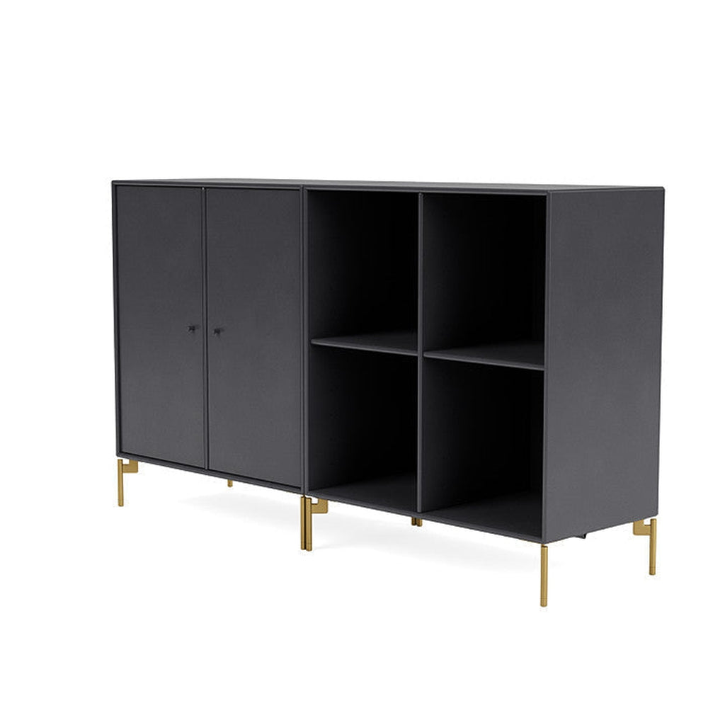 [product_category]-Montana Pair Classic Sideboard With Legs, Carbon Black/Brass-Montana Furniture-5714322267625-0000PAIR-36-09-MON-1