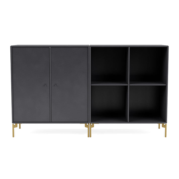 [product_category]-Montana Pair Classic Sideboard With Legs, Carbon Black/Brass-Montana Furniture-5714322267625-0000PAIR-36-09-MON-2