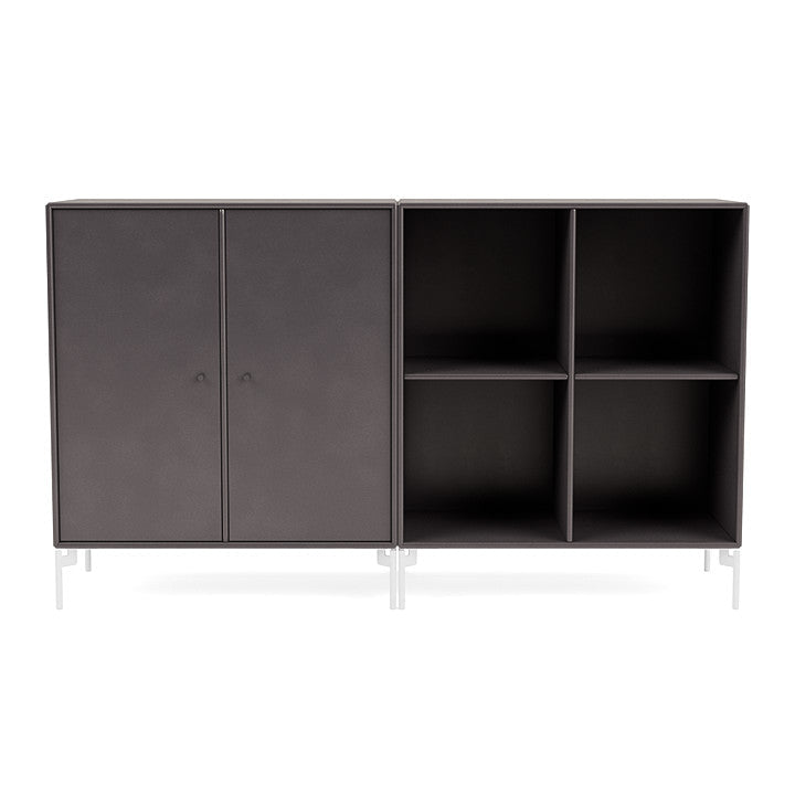[product_category]-Montana Pair Classic Sideboard With Legs, Coffee/Snow White-Montana Furniture-5714322267489-0000PAIR-35-02-MON-2