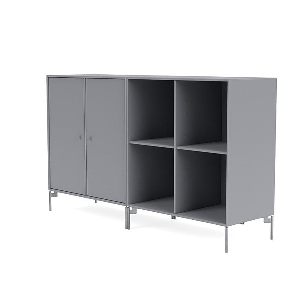 [product_category]-Montana Pair Classic Sideboard With Legs, Graphic/Matt Chrome-Montana Furniture-5714322264914-0000PAIR-100-01-MON-1