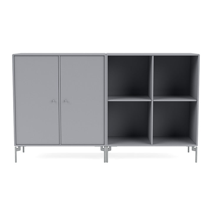[product_category]-Montana Pair Classic Sideboard With Legs, Graphic/Matt Chrome-Montana Furniture-5714322264914-0000PAIR-100-01-MON-2