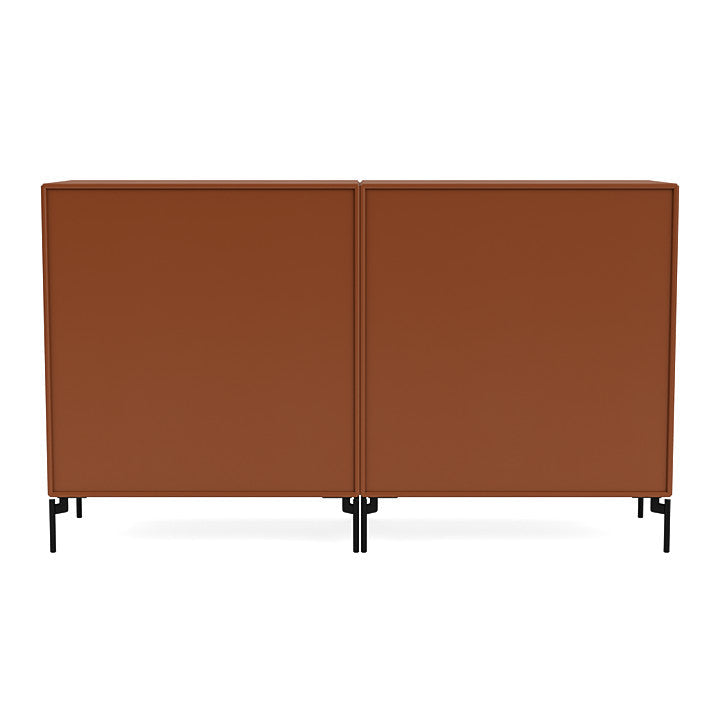 [product_category]-Montana Pair Classic Sideboard With Legs, Hazelnut/Black-Montana Furniture-5714322265973-0000PAIR-146-03-MON-4