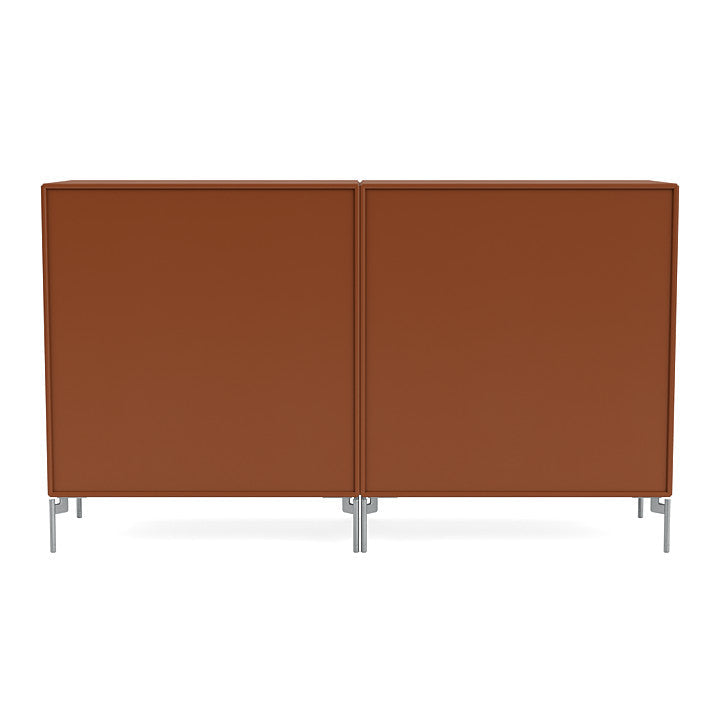 [product_category]-Montana Pair Classic Sideboard With Legs, Hazelnut/Matt Chrome-Montana Furniture-5714322265959-0000PAIR-146-01-MON-4