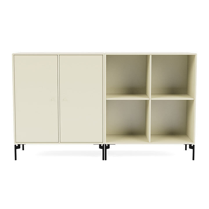 [product_category]-Montana Pair Classic Sideboard With Legs, Vanilla/Black-Montana Furniture-5714322266291-0000PAIR-150-03-MON-2