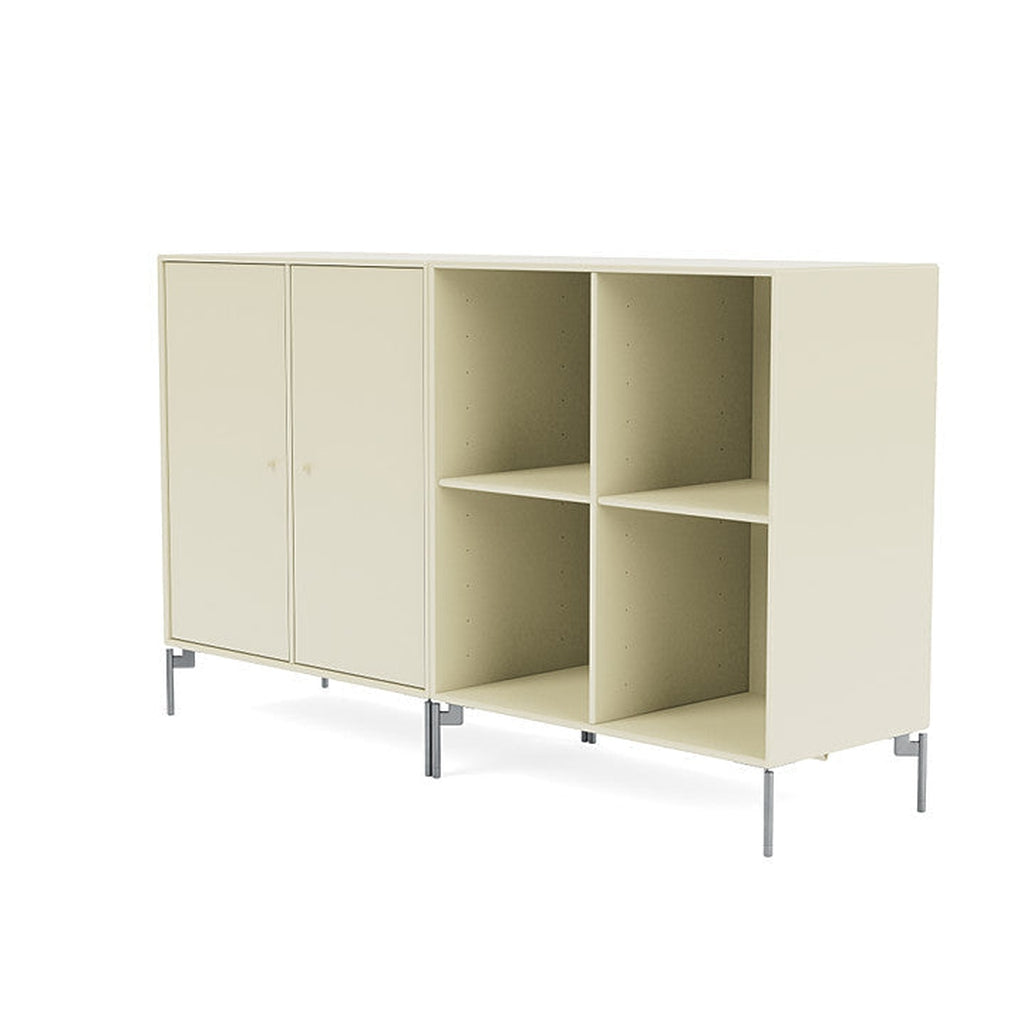 [product_category]-Montana Pair Classic Sideboard With Legs, Vanilla/Matt Chrome-Montana Furniture-5714322266277-0000PAIR-150-01-MON-1