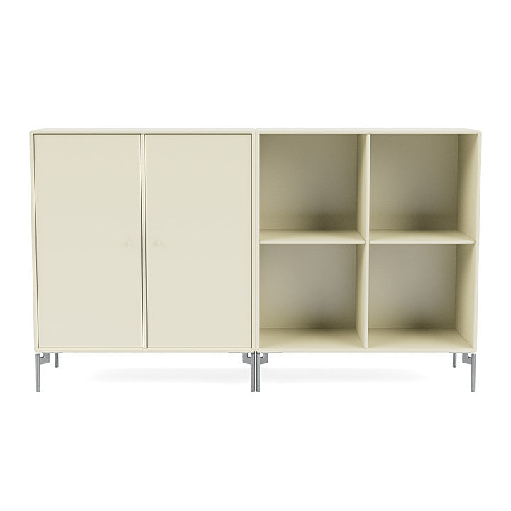 [product_category]-Montana Pair Classic Sideboard With Legs, Vanilla/Matt Chrome-Montana Furniture-5714322266277-0000PAIR-150-01-MON-2
