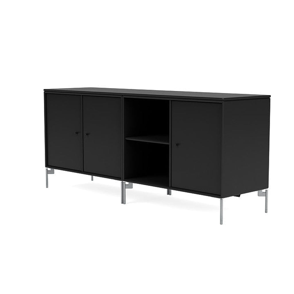 [product_category]-Montana Save Lowboard With Legs, Black/Matt Chrome-Montana Furniture-5714322257510-0000SAVE-05-01-MON-1