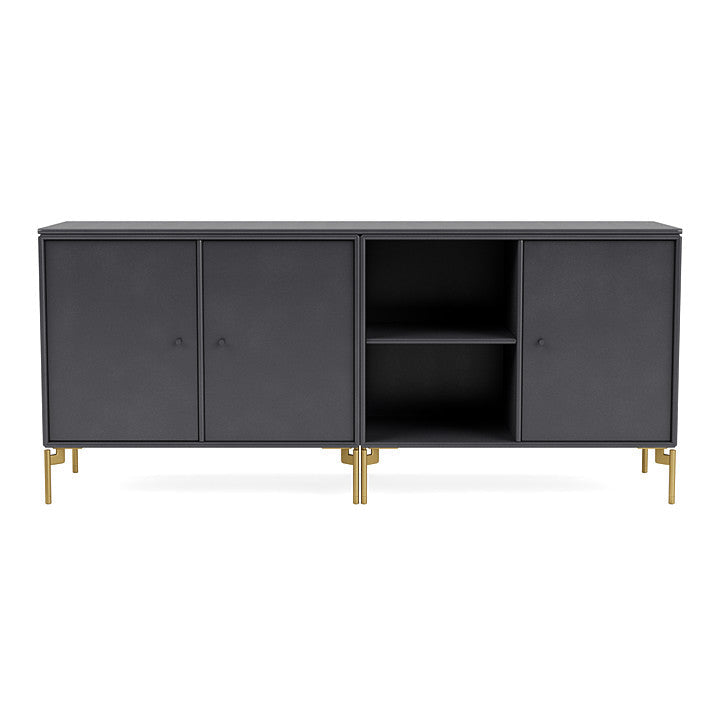 [product_category]-Montana Save Lowboard With Legs, Carbon Black/Brass-Montana Furniture-5714322260039-0000SAVE-36-09-MON-2