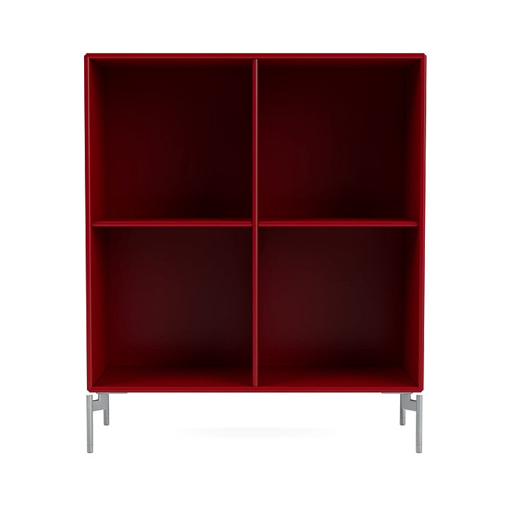 [product_category]-Montana Show Bookcase With Legs, Beetroot/Matt Chrome-Montana Furniture-5715288031732-0000SHOW-165-01-MON-2