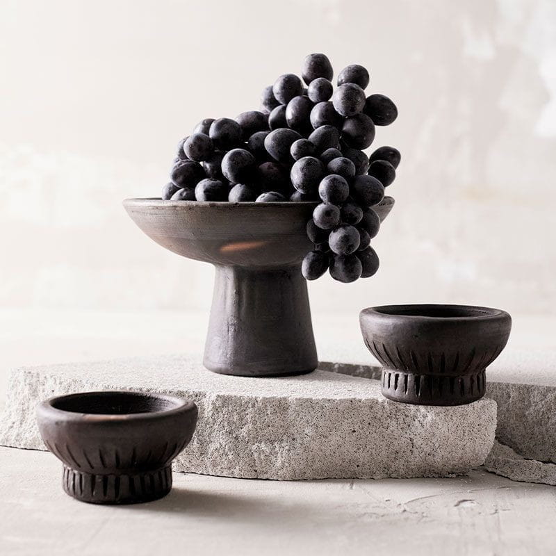 Muubs Fire Tealight Holder 2 PCS, hnědá/černá