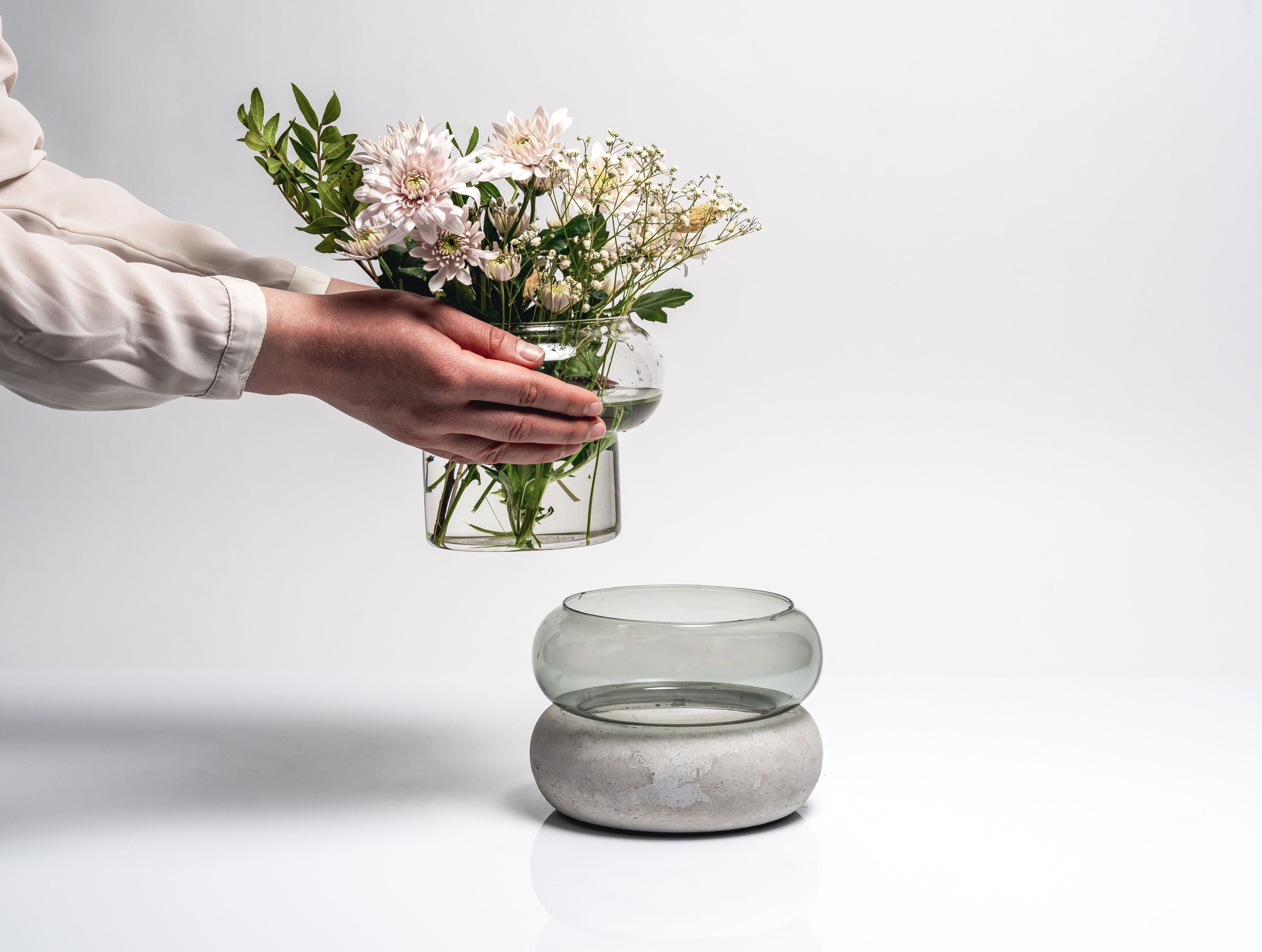 [product_category]-Muurla Bagel Vase, Grey-Muurla-6416114966196-346-165-00-MUU-10