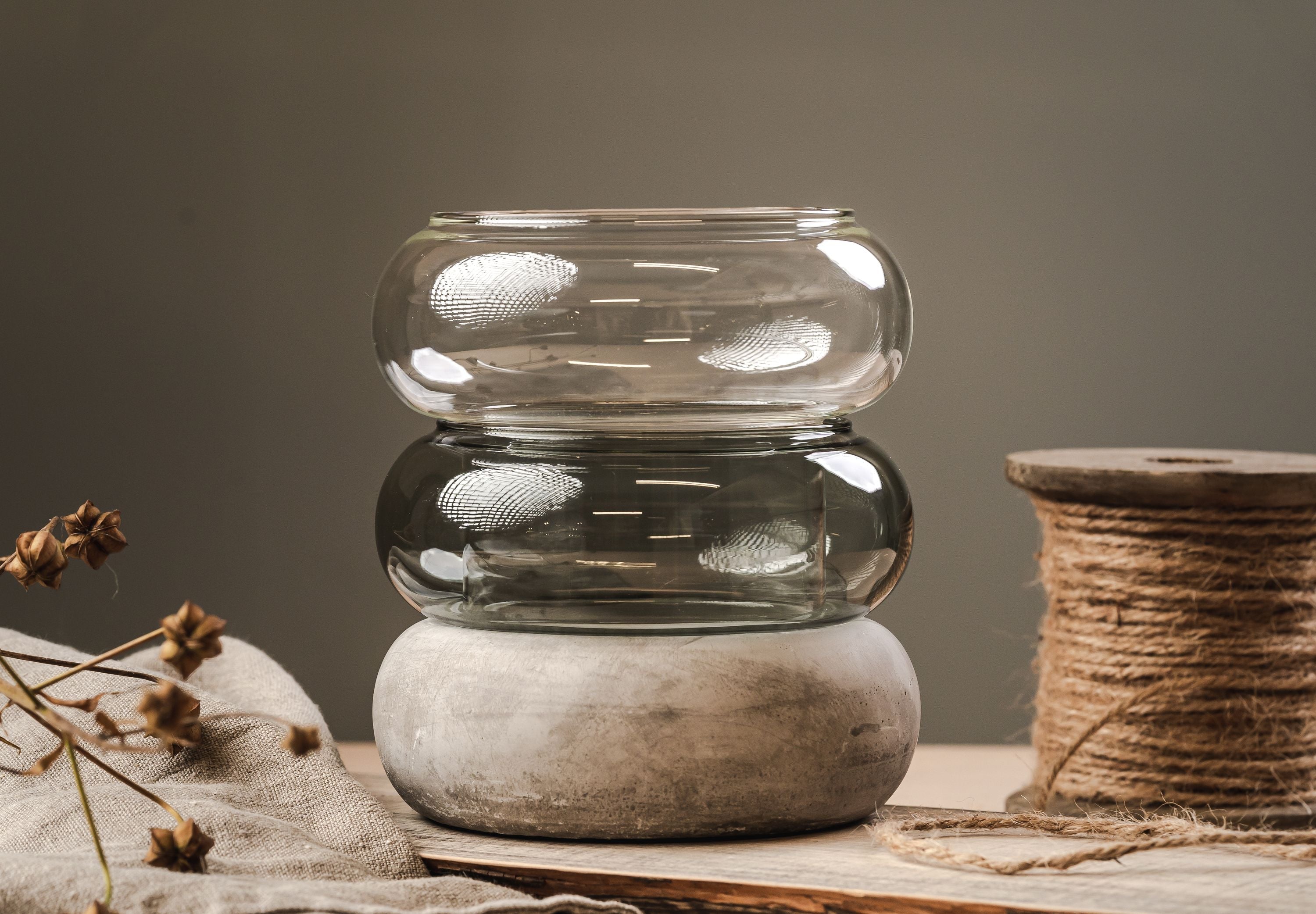 [product_category]-Muurla Bagel Vase, Grey-Muurla-6416114966196-346-165-00-MUU-7