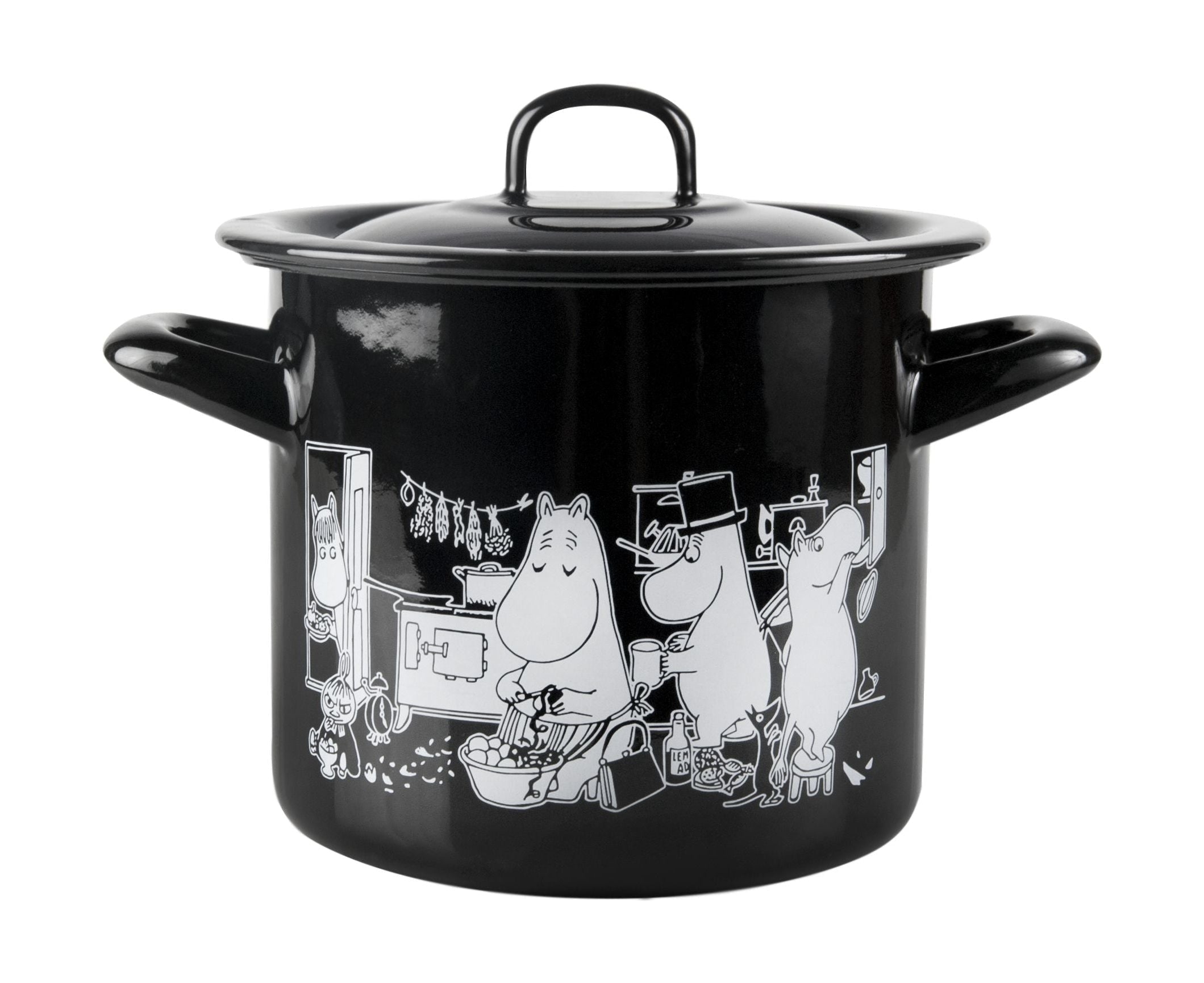 [product_category]-Muurla Moomin At The Kitchen Enamel Pot With Lid, In The Kitchen-Muurla-6416114961405-1712-150-58-MUU-1