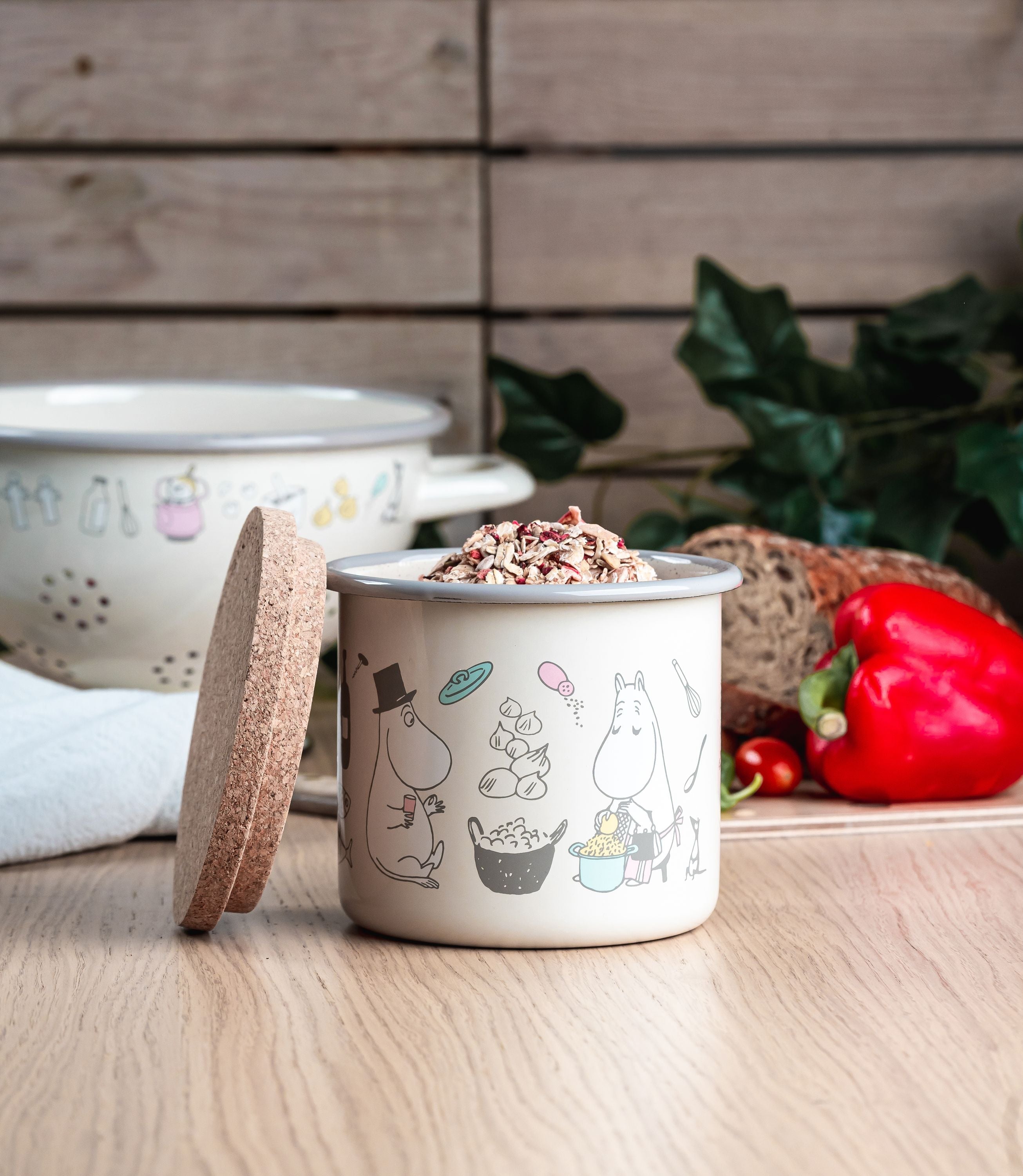 [product_category]-Muurla Moomin Bon Appétit Enamel Jar With Cork Lid-Muurla-6416114969777-1719-130-02-MUU-17