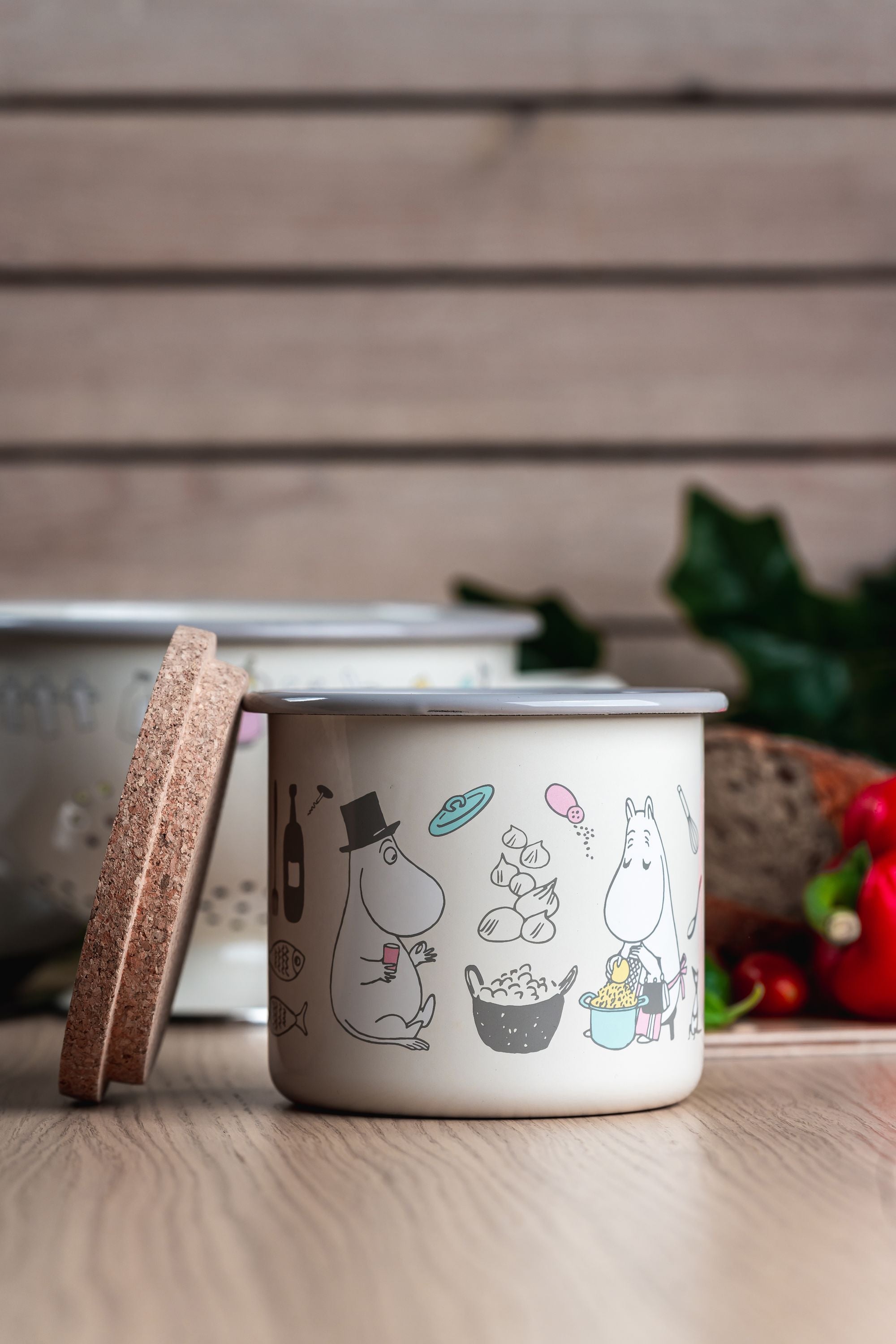 [product_category]-Muurla Moomin Bon Appétit Enamel Jar With Cork Lid-Muurla-6416114969777-1719-130-02-MUU-18