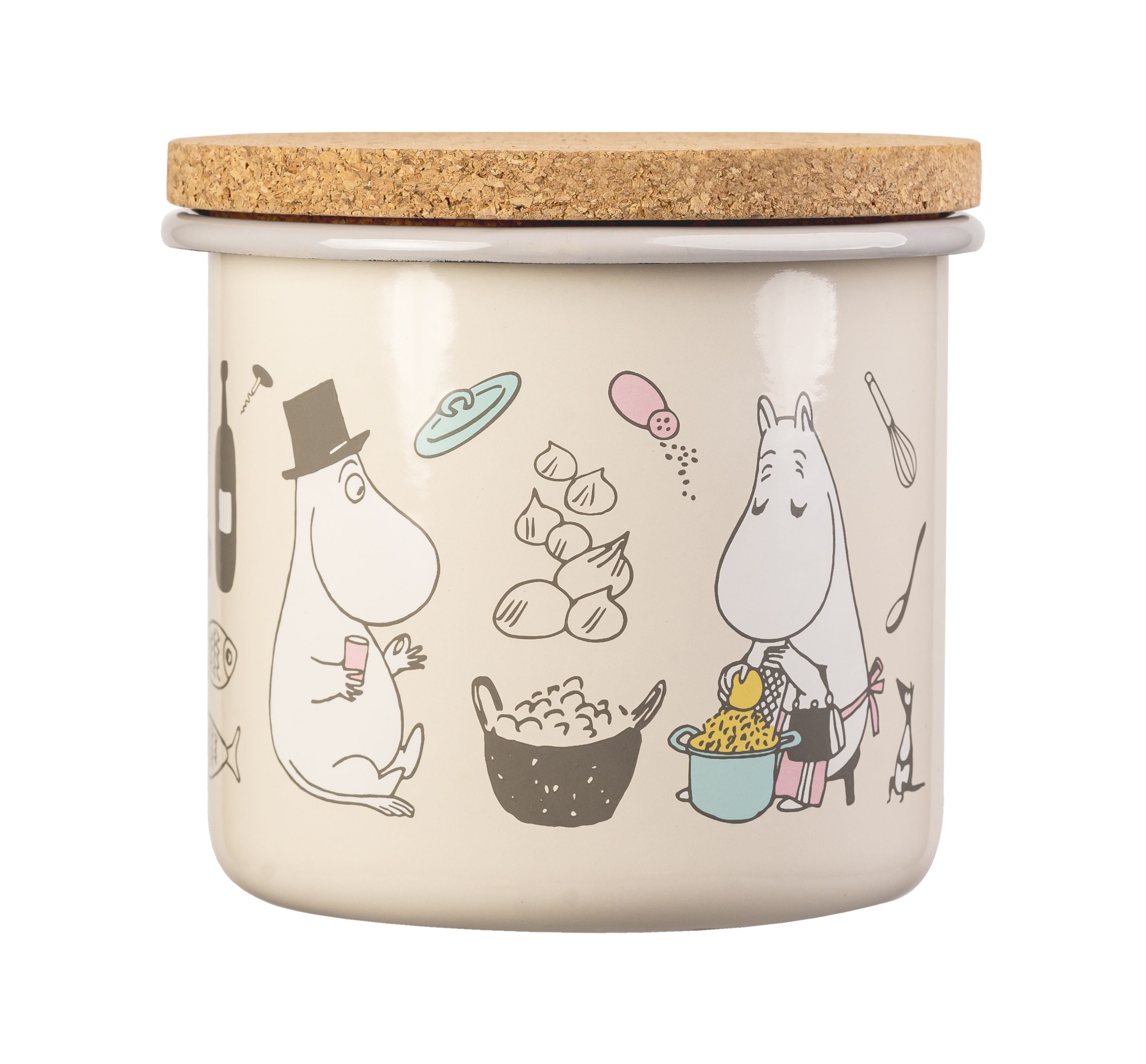 [product_category]-Muurla Moomin Bon Appétit Enamel Jar With Cork Lid-Muurla-6416114969777-1719-130-02-MUU-2