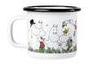 Muurla Moomin Colors smaltovaný hrnek, šťastná rodina