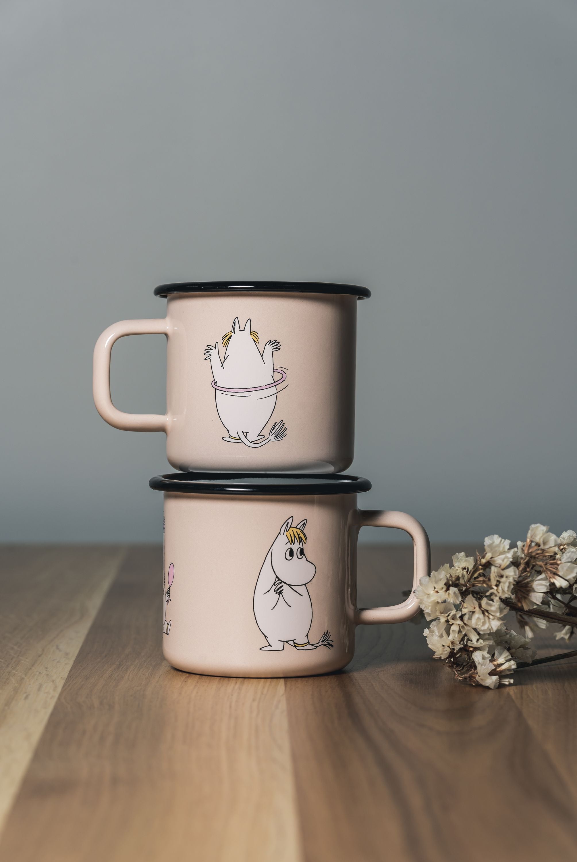 [product_category]-Muurla Moomin Retro Enamel Mug, Snorkmaiden, Beige-Muurla-6416114968305-1701-037-09-MUU-6