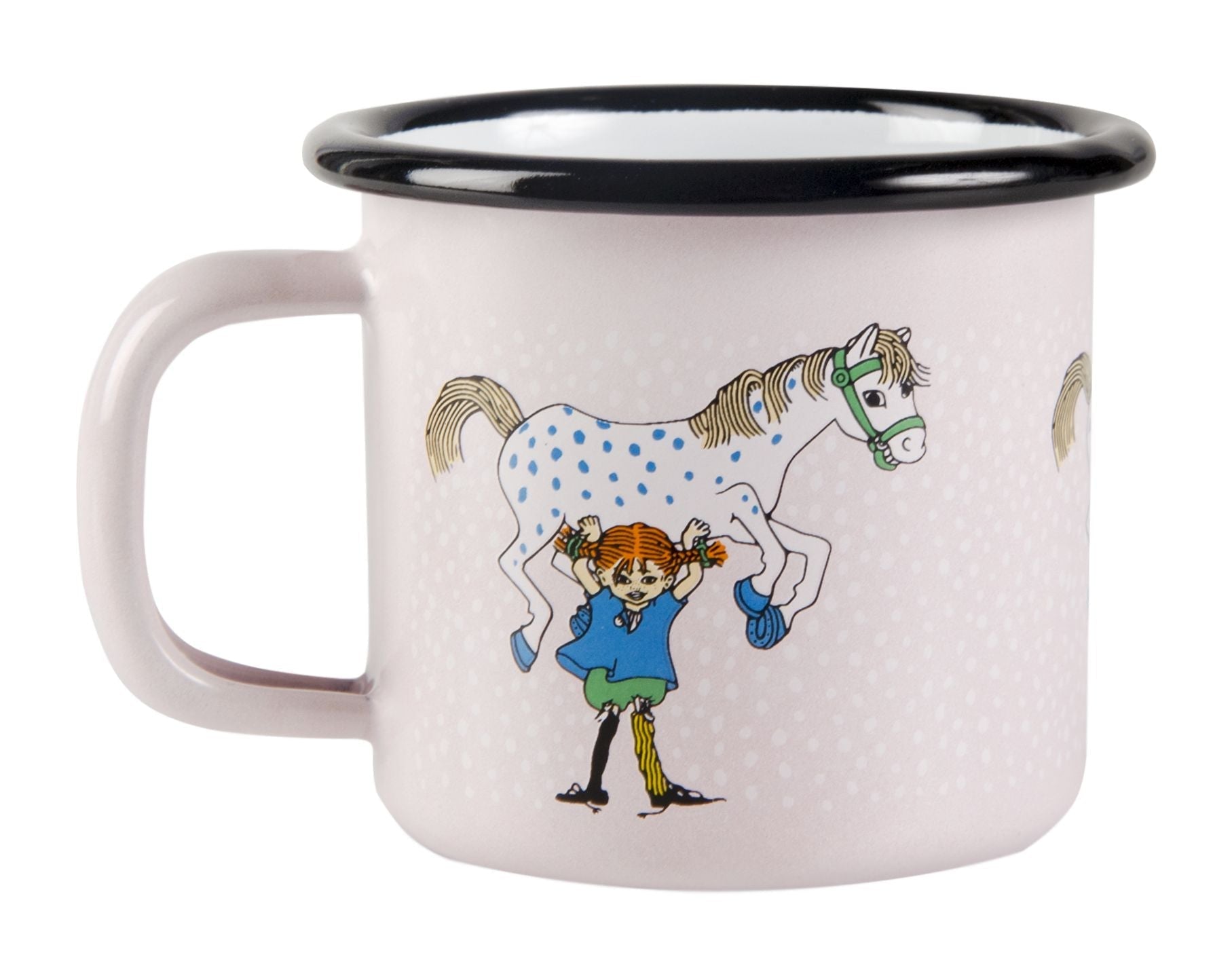 [product_category]-Muurla Pippi Longstocking Enamel Mug, Pippi And The Horse, Pink-Muurla-6416114961894-1404-015-01-MUU-2