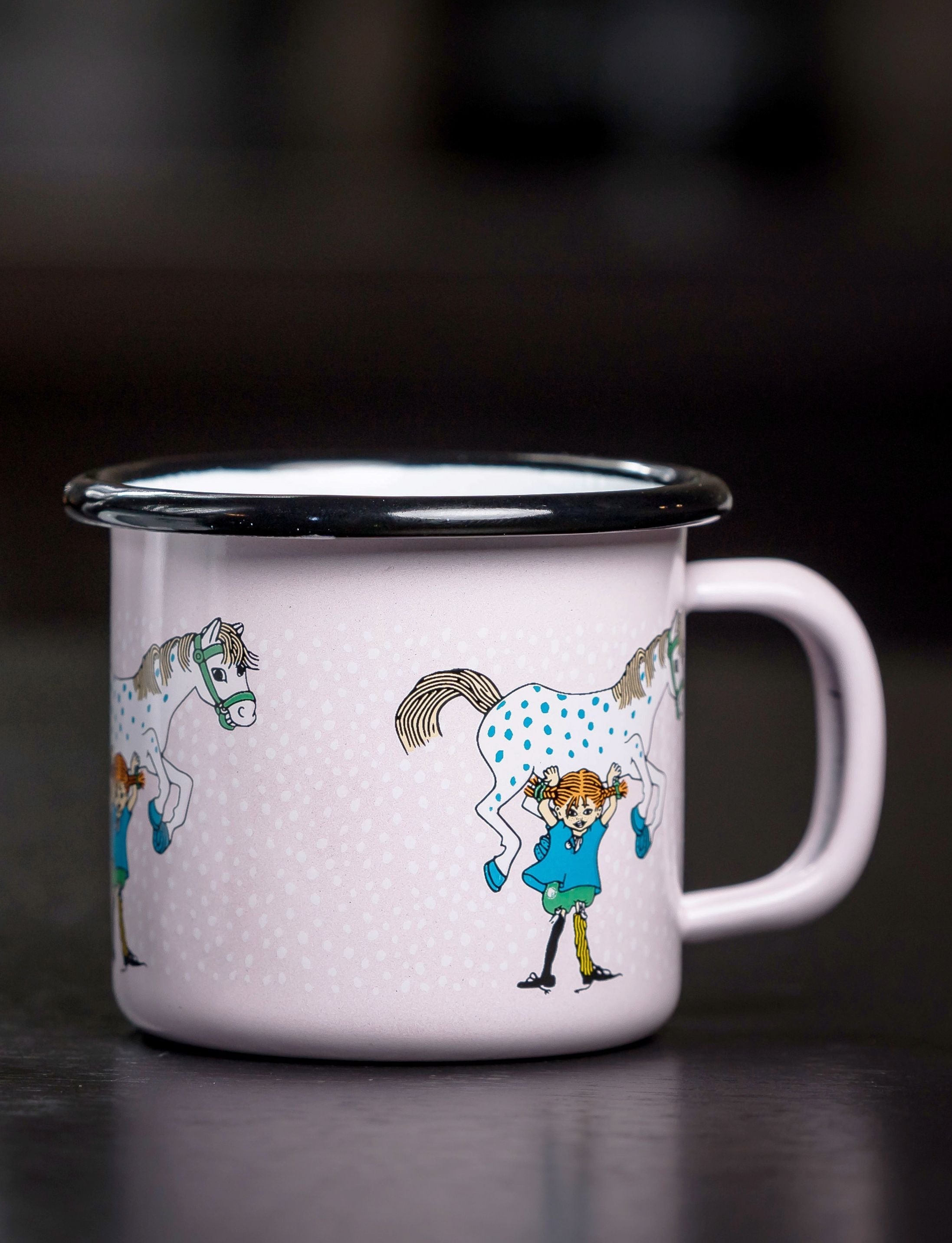 [product_category]-Muurla Pippi Longstocking Enamel Mug, Pippi And The Horse, Pink-Muurla-6416114961894-1404-015-01-MUU-7