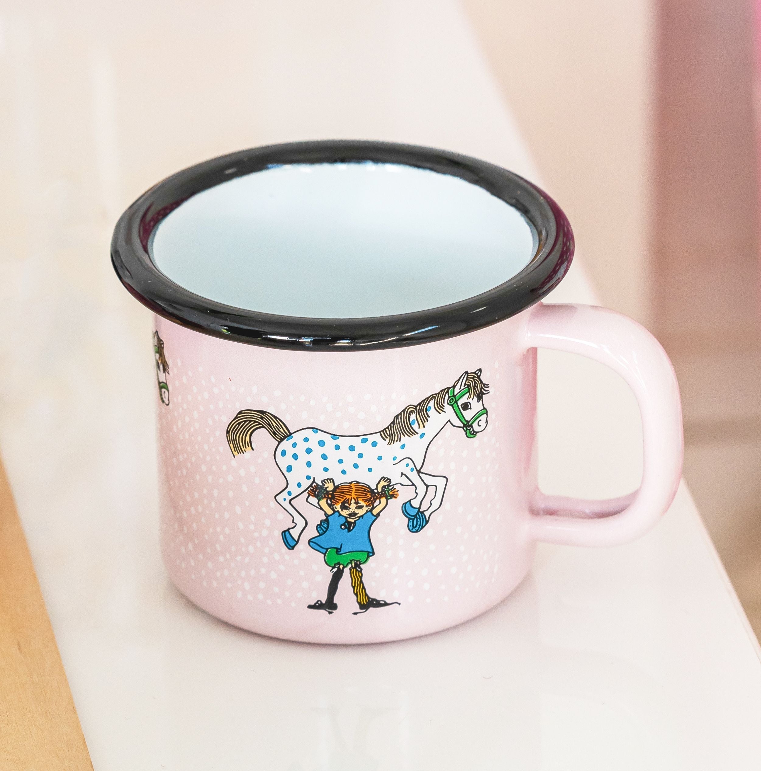 [product_category]-Muurla Pippi Longstocking Enamel Mug, Pippi And The Horse, Pink-Muurla-6416114961894-1404-015-01-MUU-8