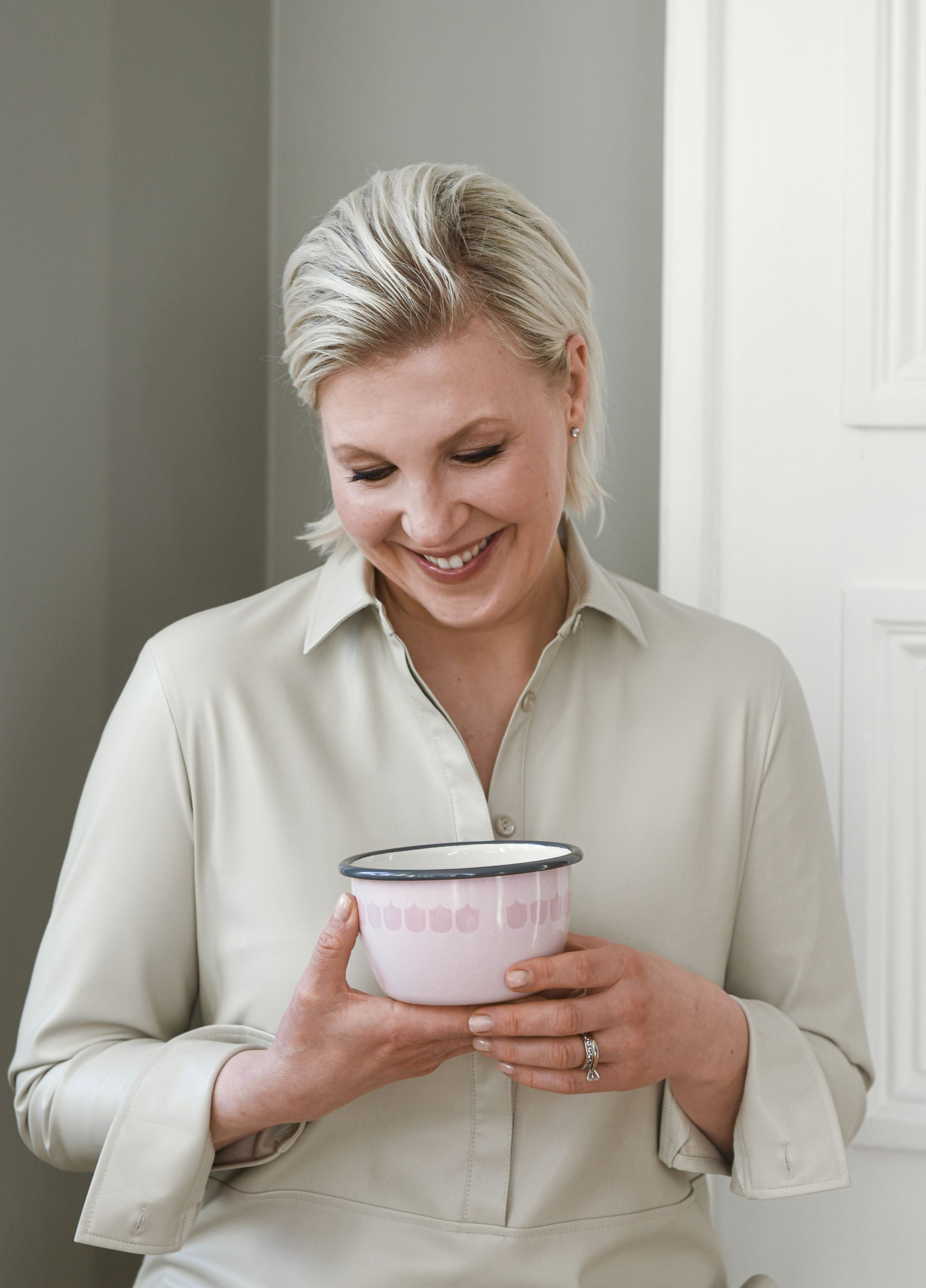 [product_category]-Muurla Vappu Kitchen Enamel Bowl, Pink-Muurla-6416114966837-1338-060-41-MUU-6