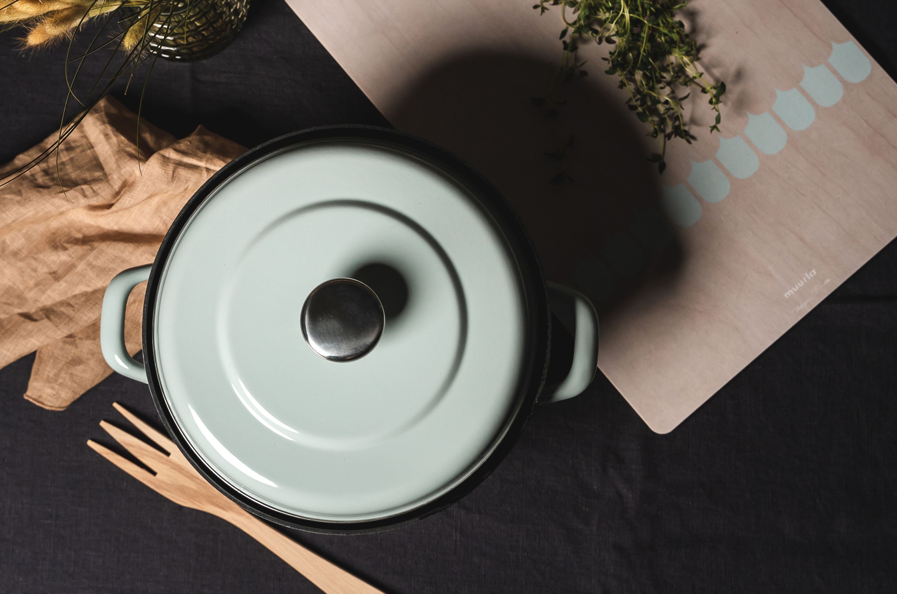 [product_category]-Muurla Vappu Kitchen Enamel Pot W. Lid-Muurla-6416114966882-1338-350-40-MUU-9