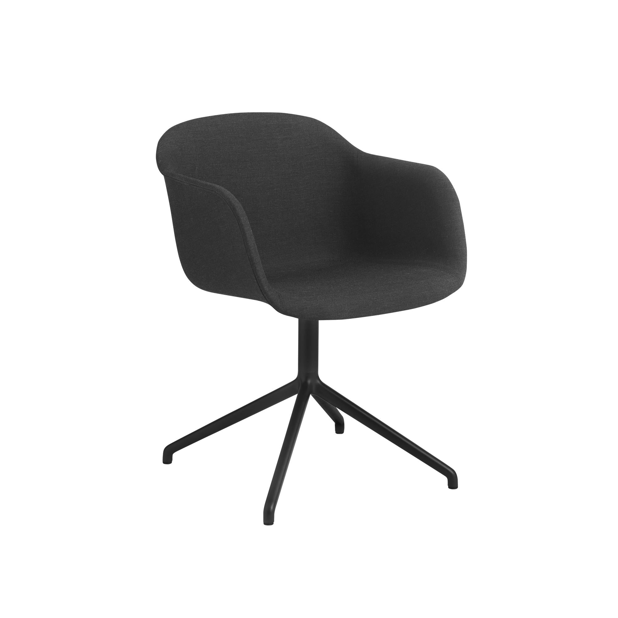 Muuto Fiber Armchair Swivel Base, Fabric Seat, Black