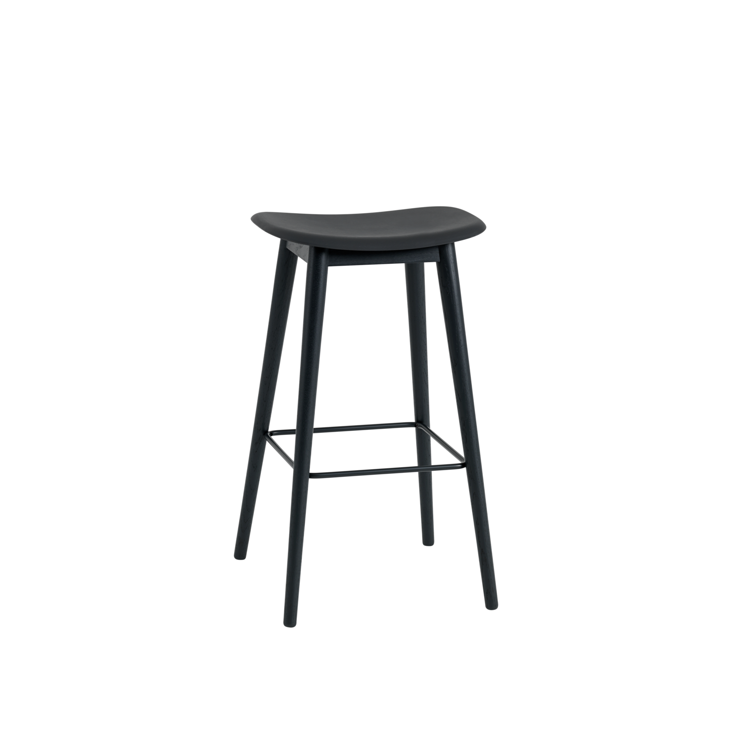 [product_category]-Muuto Fiber Bar Chair Wood Base Black/Black Plastic Seat-Muuto-5710562236506-23650-MUU-1