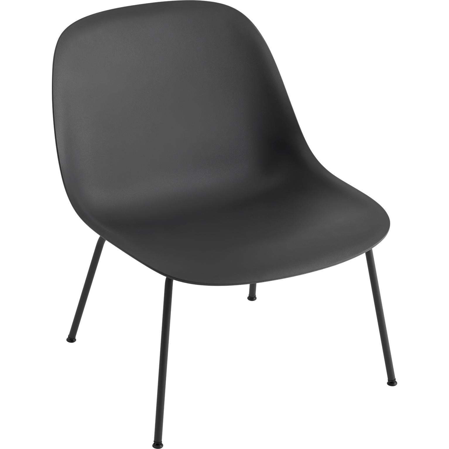[product_category]-Muuto Fiber Lounge Chair Tube Base, Fiber Seat, Black-Muuto-25503-MUU-1