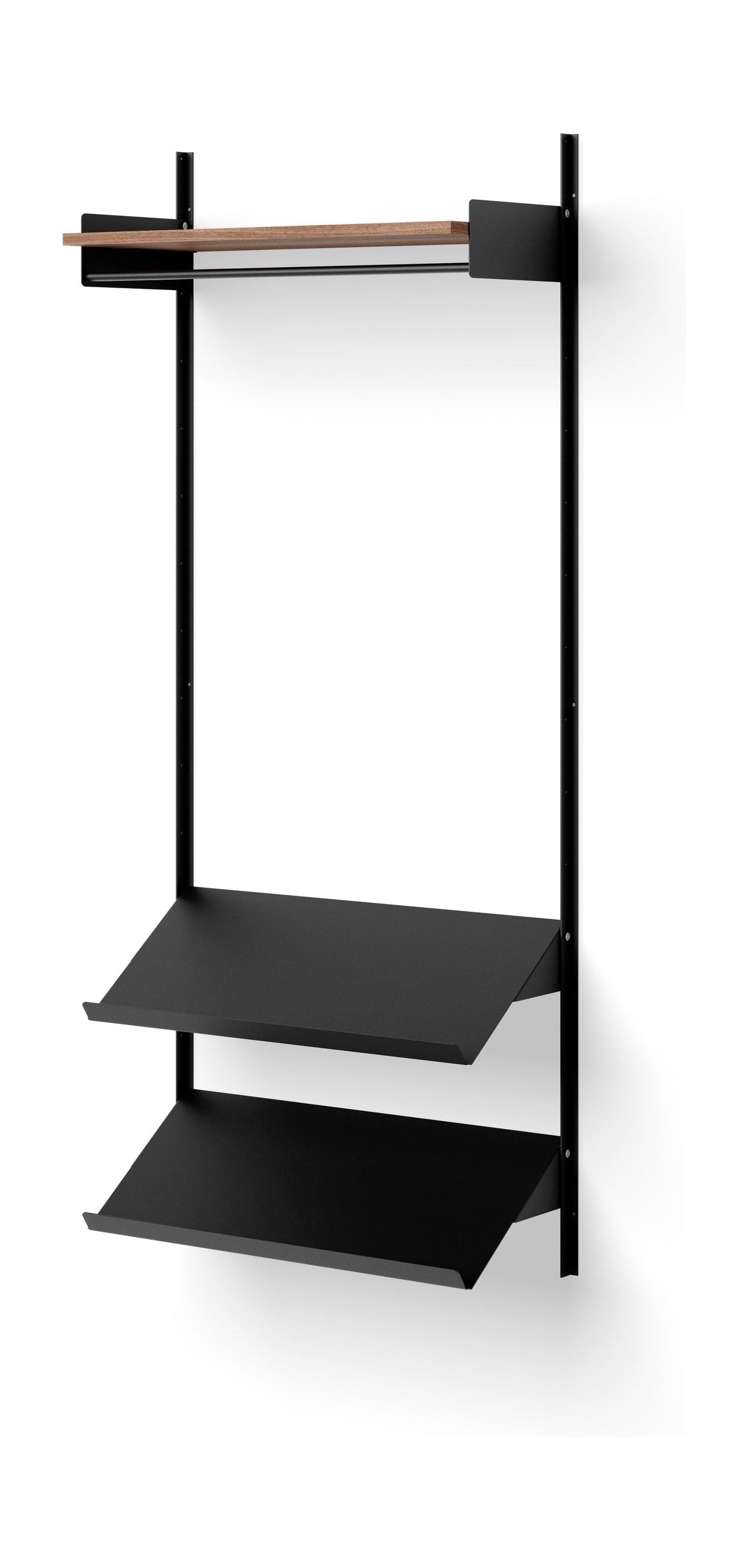 [product_category]-New Works Wardrobe Shelf 1, Walnut/Black-New Works-5712826419700-41970-NEW-1