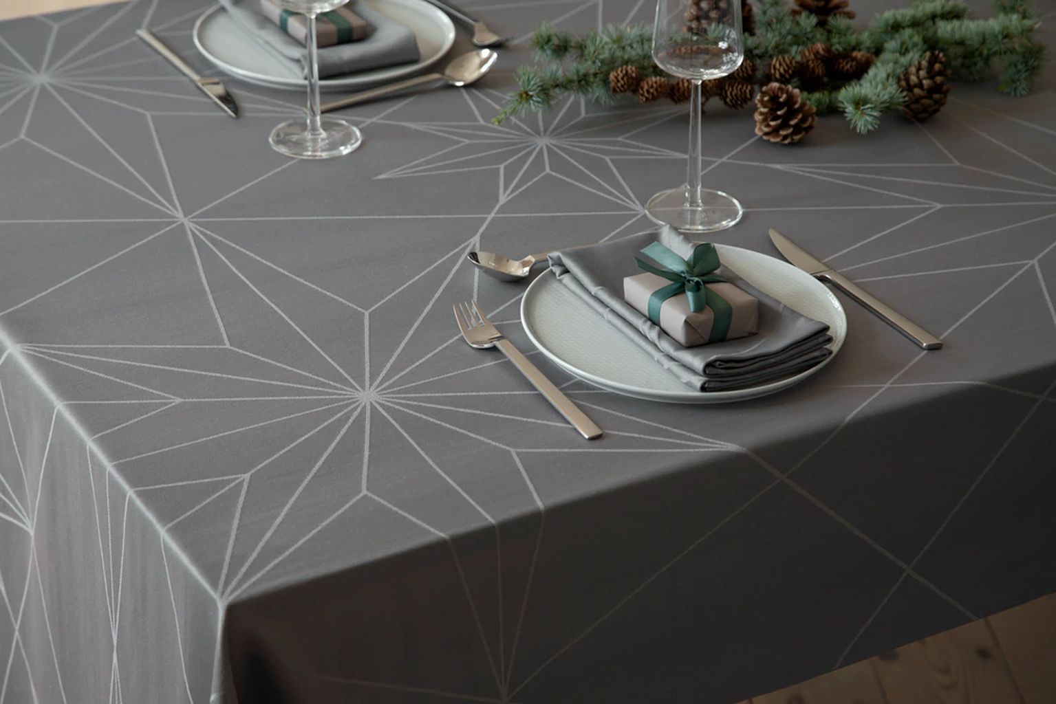 [product_category]-Novoform Design Stars Tablecloth 270 Cm, Winter Grey-Novoform Design-5710435601226-601022-NOV-3