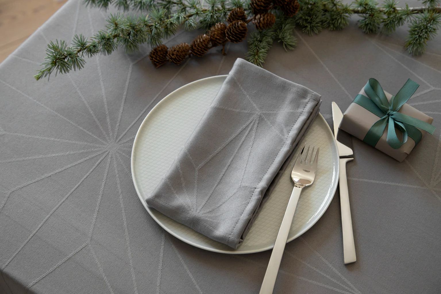 [product_category]-Novoform Design Stars Tablecloth 370 Cm, Winter Grey-Novoform Design-5710435601240-601024-NOV-2