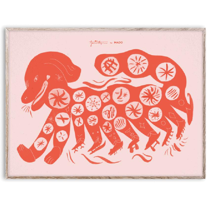 [product_category]-Paper Collective Chinese Dog Poster 30x40 Cm, Red-Paper Collective-5713450012459-M4102-PAP-1