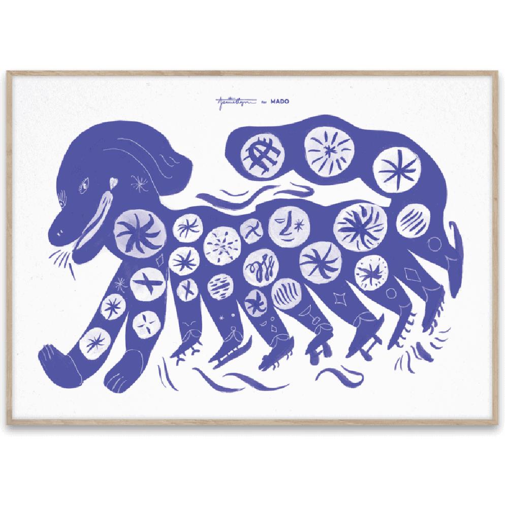 [product_category]-Paper Collective Chinese Dog Poster 50x70 Cm, Blue-Paper Collective-5713450012596-M4116-PAP-1