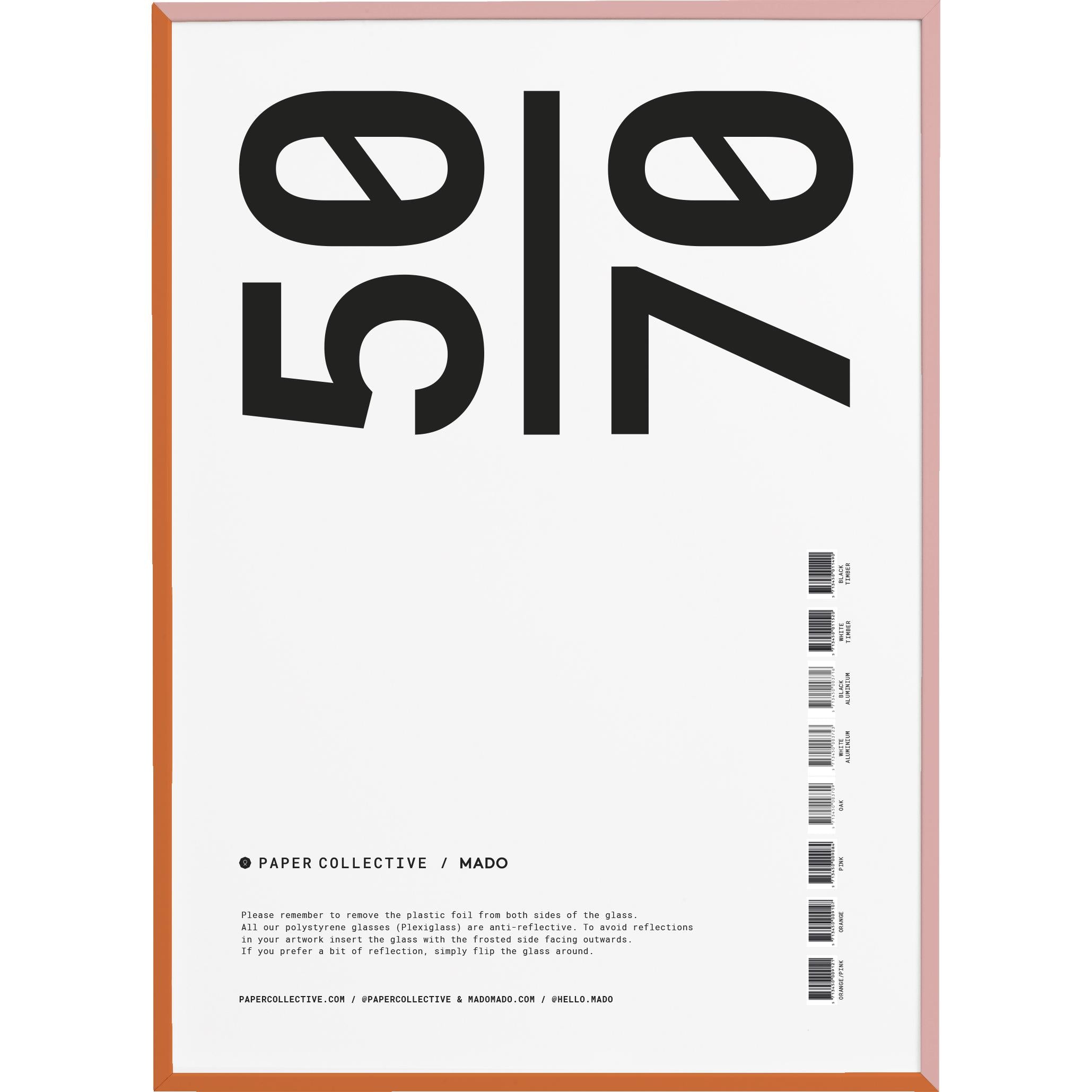 [product_category]-Paper Collective Frame Oak With Acrylic Glass 50x70 Cm, Pink/Orange-Paper Collective-5713450009121-M3171-PAP-1