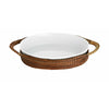 Pillivuyt Basket Oval L 36 cm, čistý/tmavě hnědý