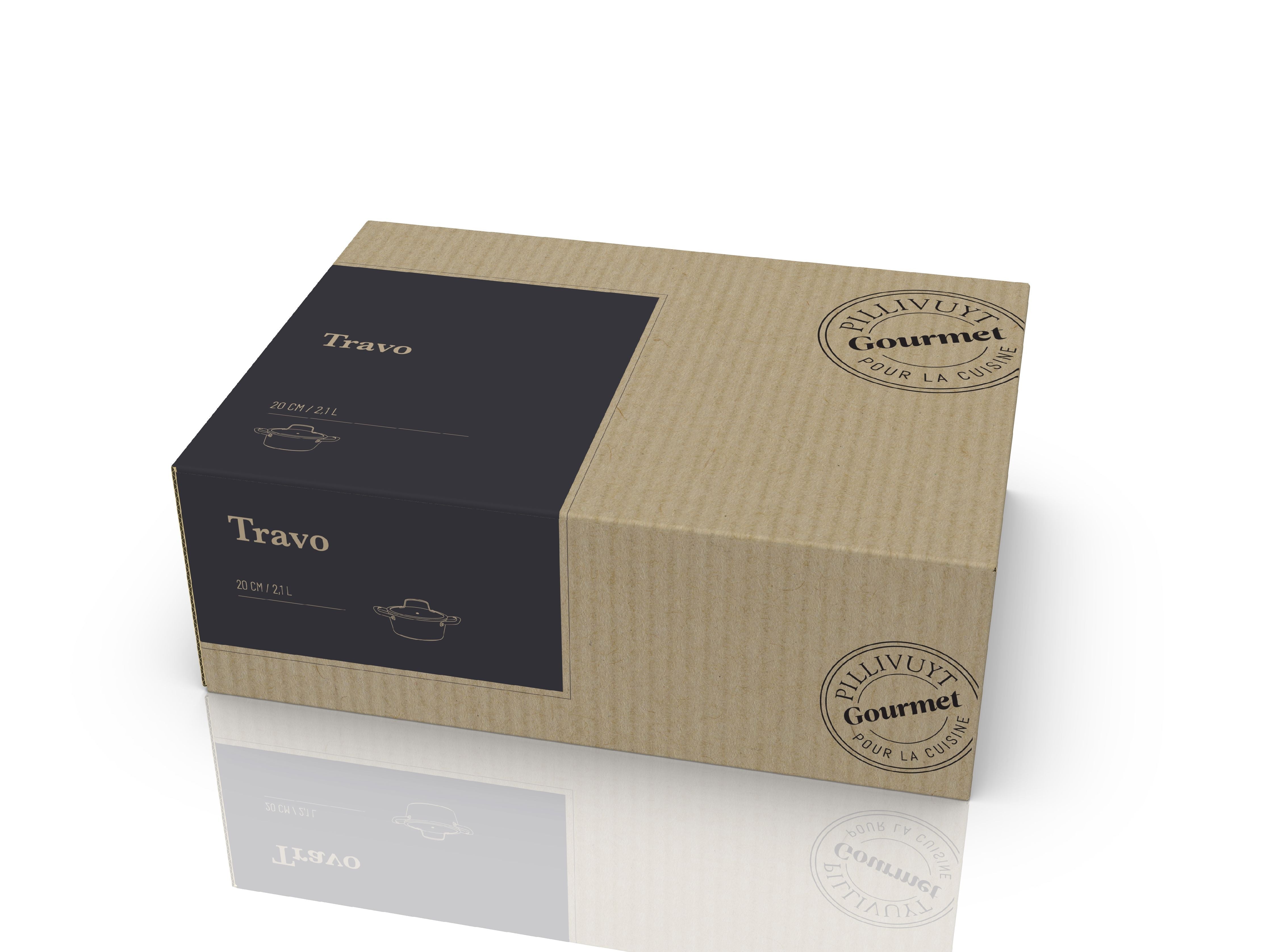 [product_category]-Pillivuyt Gourmet Travo Pot With Glass Lid ø20 Cm 2.1 Liter Black-Pillivuyt Gourmet-5722000306085-30608-PIL-2