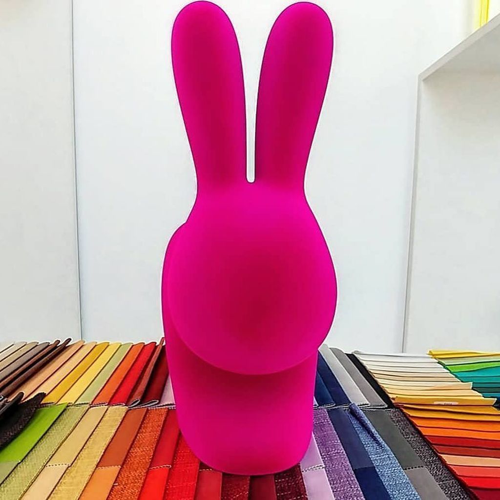 [product_category]-Qeeboo Bunny Chair Velvet Finish, Fuxia-Qeeboo-8052049053136-90010FX-QEE-9