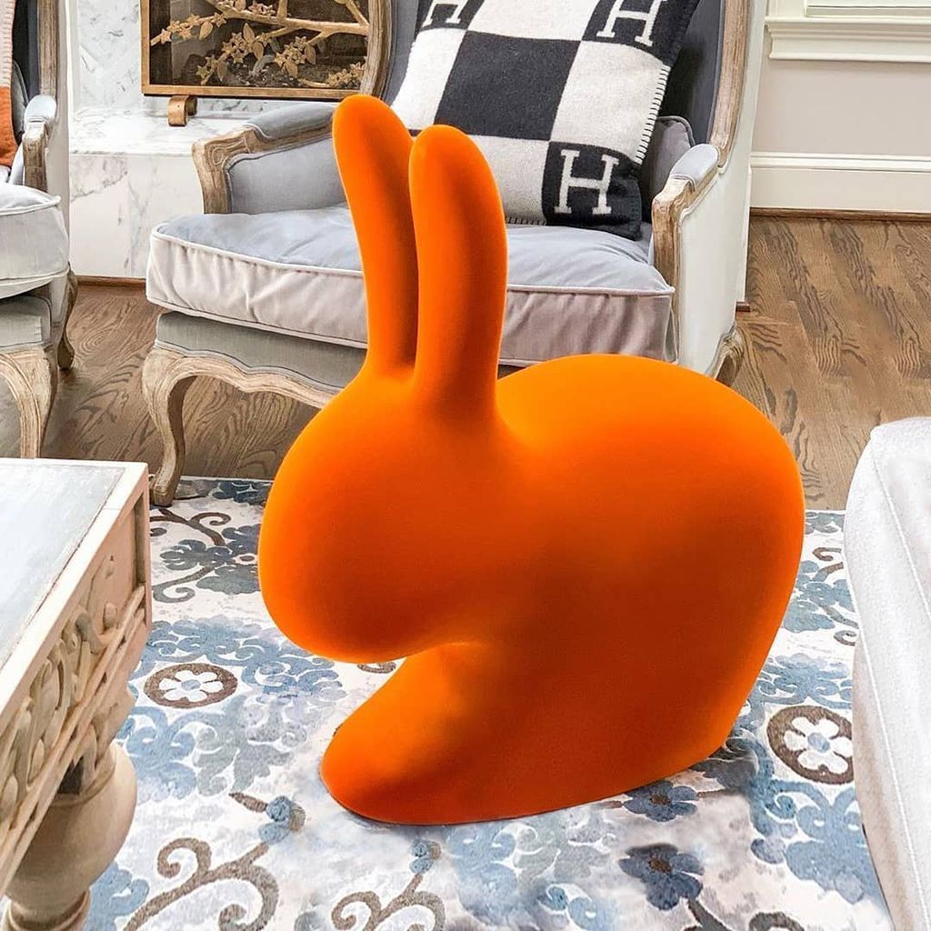 [product_category]-Qeeboo Bunny Chair Velvet Finish, Red-Qeeboo-8052049053143-90010RE-QEE-5