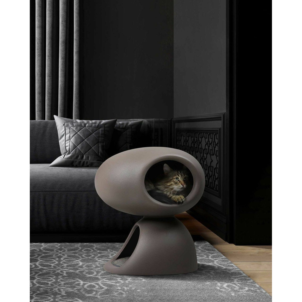 [product_category]-Qeeboo Cat Cave By Stefano Giovannoni, Dove Grey-Qeeboo-8052049055536-35001QUP-DG-QEE-4