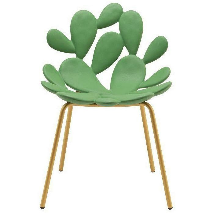 [product_category]-Qeeboo Filicudi Chair Filicudi Armchair By Marcantonio Set Of 2, Balm Green/Brass-Qeeboo-8052049055604-17002BG-BR-QEE-1